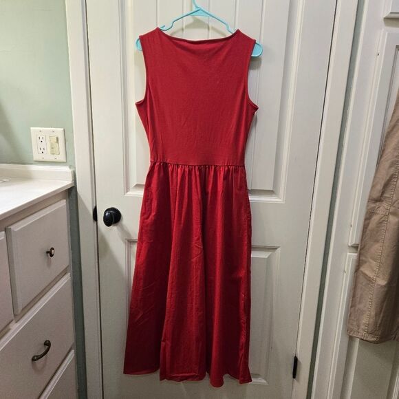 NWT GAP Boatneck Midi Dress Red - Picture 7 of 8